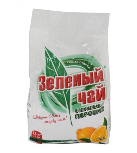 купить "Зеленый чай" руч/ст 1500 гр-средство моющее синтетическое порошкообразное, лимон в Ташкенте