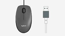 купить Mouse Logitech | M100 | USB | 1000 DPI | 1.8м | GRAY | L910-005003